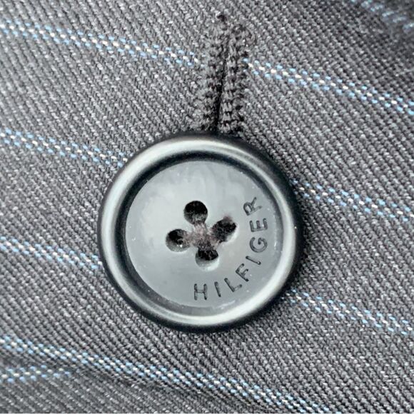 Tommy 100% Wool Pinstriped Two Button Blazer Suit Sport Coat Men’s size L 42 - Picture 10 of 15